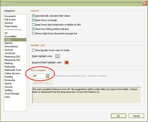 Turn auto-complete off
