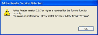 Adobe Reader Version Detected